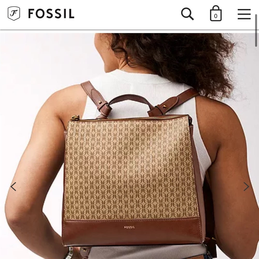 Fossil Backpack/Purse With Multiple Pockets. Adju… - image 1